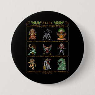 Aztec Mythology Monsters 7.5 Cm Round Badge