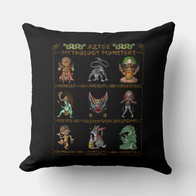 Aztec Mythology Monsters Cushion (Front)