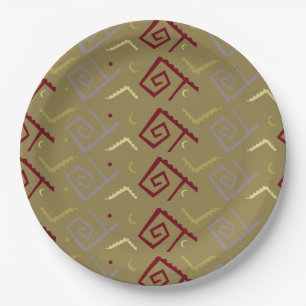 Aztec Native American Design Paper Plate
