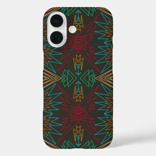 Aztec Native American Geometric Lined Pattern Art Case-Mate iPhone Case (Back)