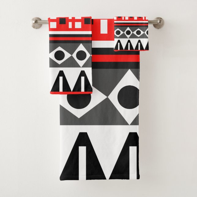 Aztec native pattern bath towel set (Insitu)