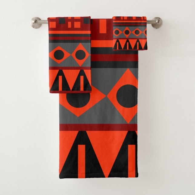 Aztec native pattern bath towel set (Insitu)