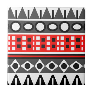 Aztec native pattern ceramic tile