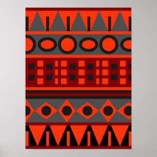 Aztec native pattern poster