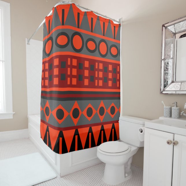 Aztec native pattern shower curtain (In Situ)