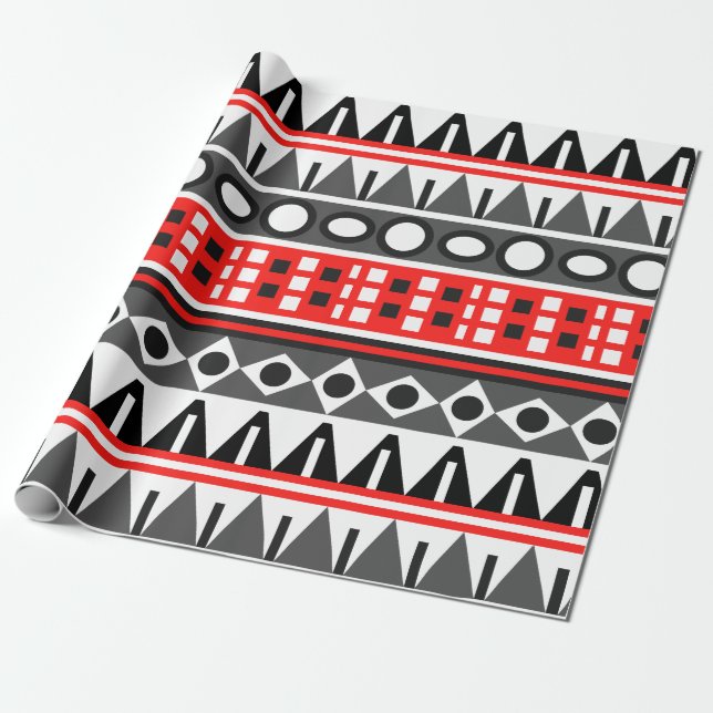 Aztec native pattern wrapping paper (Unrolled)
