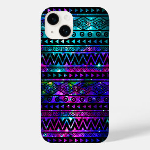Aztec Nebula Pink Blue Case-Mate iPhone 14 Case