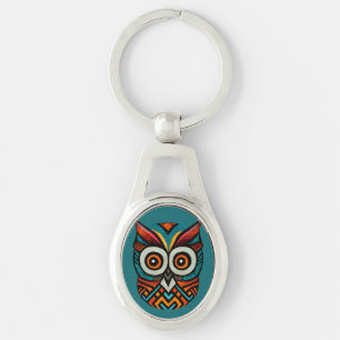 Aztec Owl Key Ring