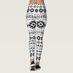 Aztec Pattern Black and White Leggings