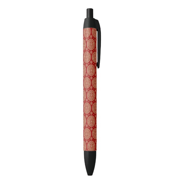Aztec Pattern Black Ink Pen (Bottom (Vertical))