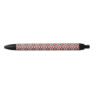 Aztec pattern black ink pen