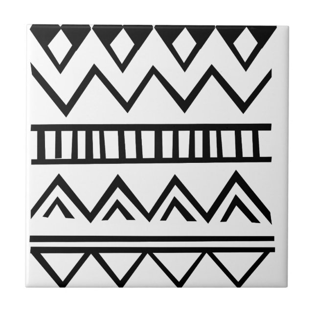 Aztec pattern ceramic tile (Front)