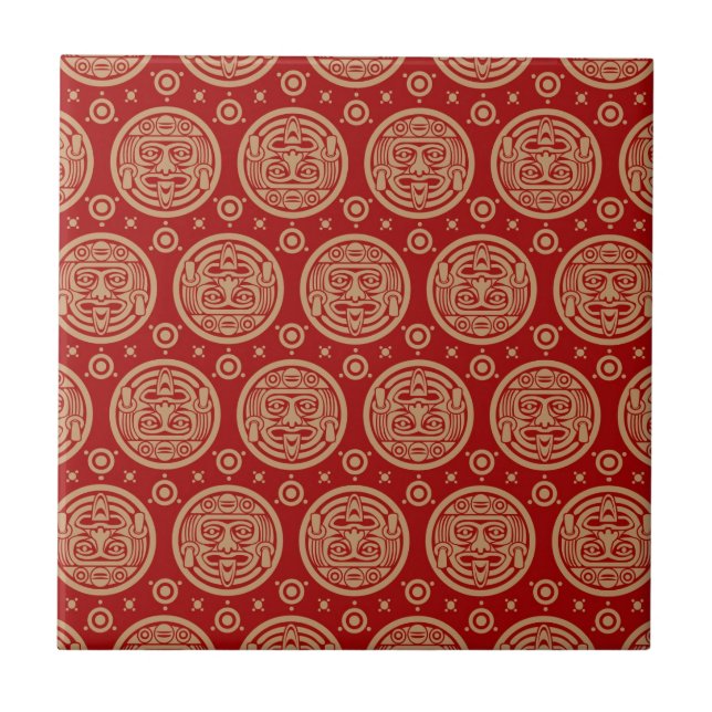 Aztec Pattern Ceramic Tile (Front)