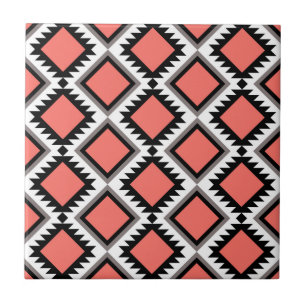 Aztec pattern ceramic tile