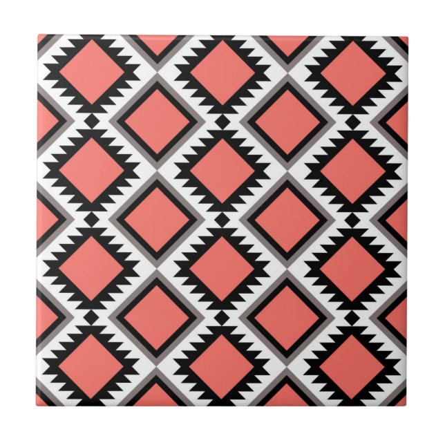 Aztec pattern ceramic tile (Front)