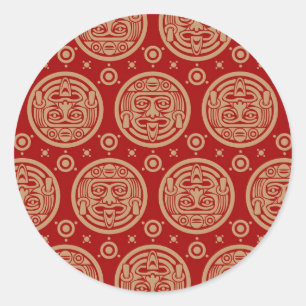 Aztec Pattern Classic Round Sticker
