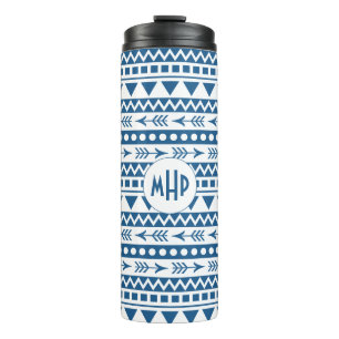 Aztec Pattern custom monogram tumbler