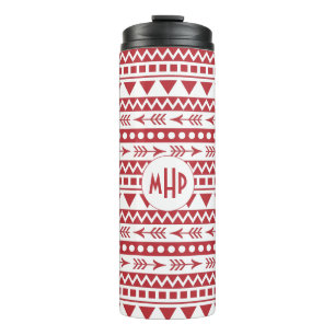 Aztec Pattern custom monogram tumbler