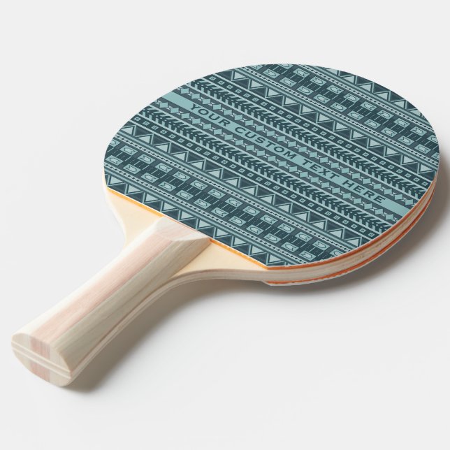 Aztec Pattern custom ping pong paddle (Front Angle)
