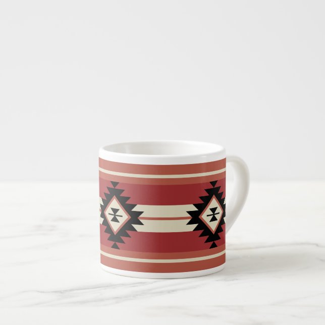 Aztec pattern espresso cup (Front Right)