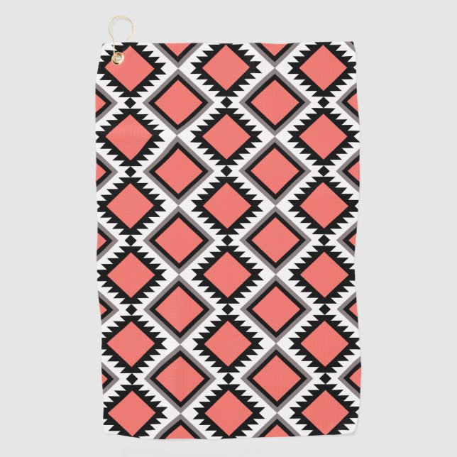 Aztec pattern golf towel (Front)