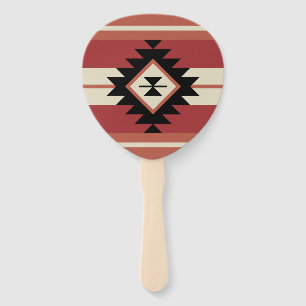 Aztec pattern hand fan