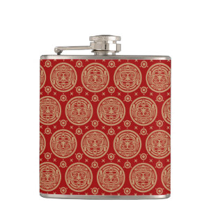 Aztec Pattern Hip Flask