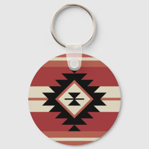 Aztec pattern key ring