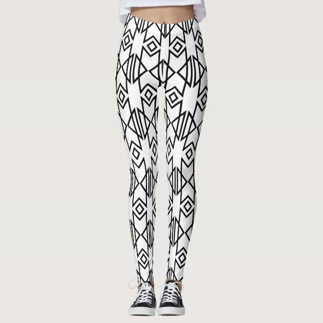 Aztec pattern leggings for sport fitness or gym (Front)