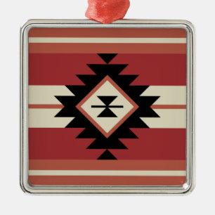 Aztec pattern metal ornament