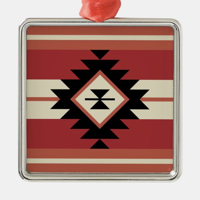 Aztec pattern metal ornament (Front)