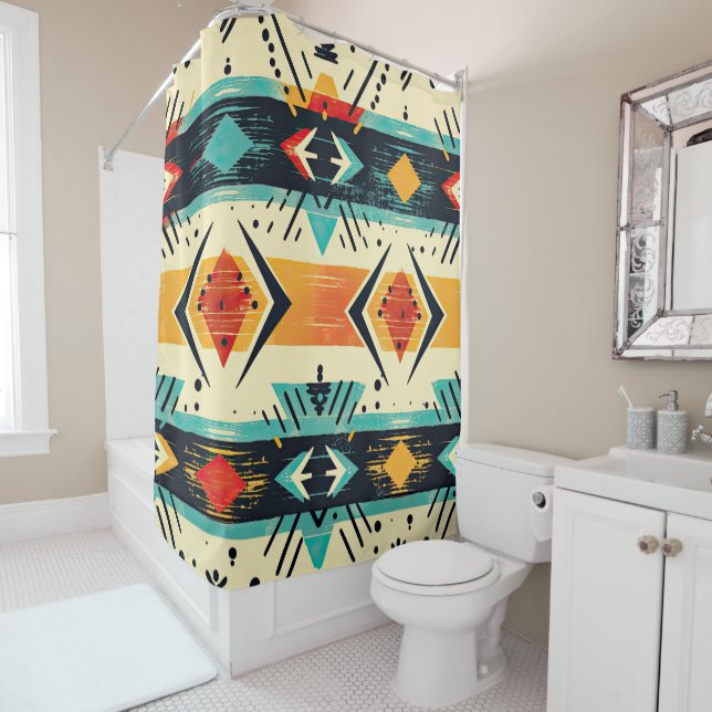 aztec pattern modern qunique stylish shower curtain (In Situ)