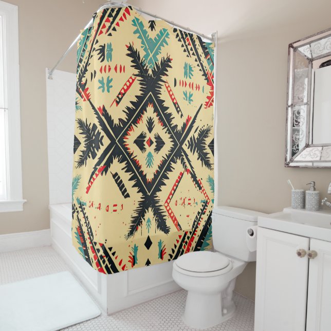 aztec pattern modern qunique stylish shower curtain (In Situ)