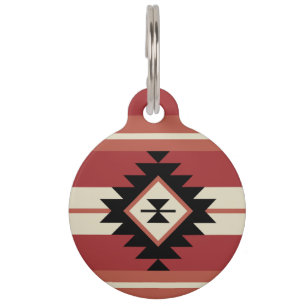 Aztec pattern pet tag