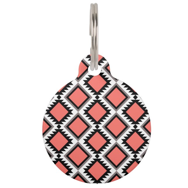 Aztec pattern pet tag (Front)