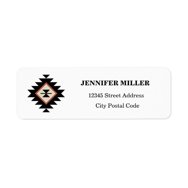 Aztec pattern return address label (Front)