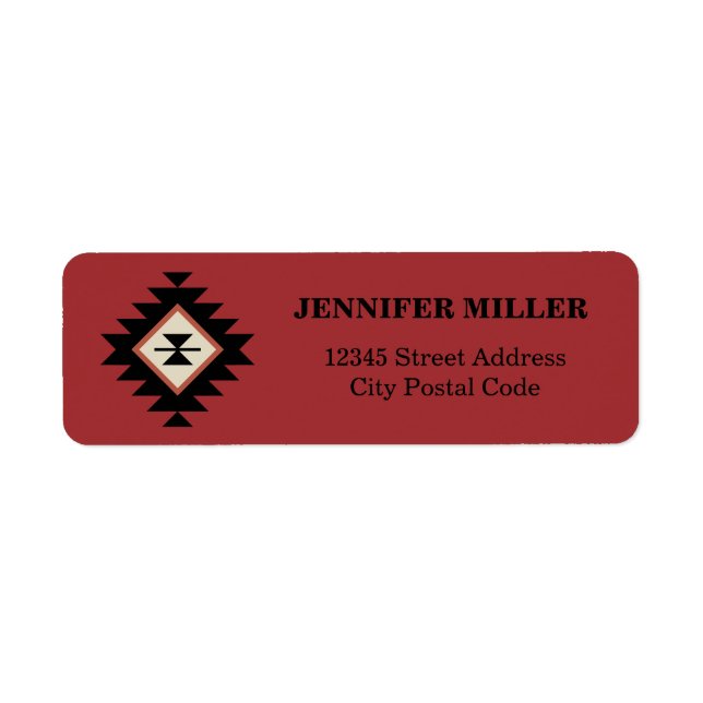 Aztec pattern return address label (Front)