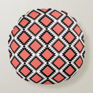 Aztec pattern round cushion