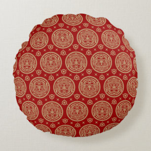 Aztec Pattern Round Cushion