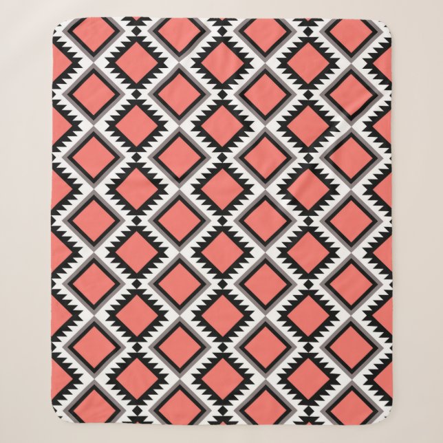 Aztec pattern sherpa blanket (Front)