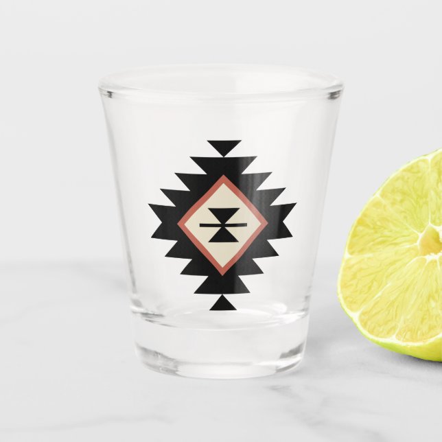 Aztec pattern shot glass (Front)