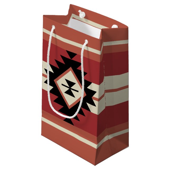 Aztec pattern small gift bag (Front Angled)