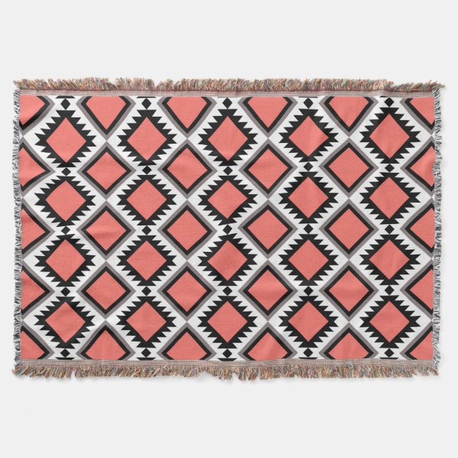 Aztec pattern throw blanket (Front)