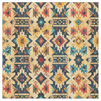 Aztec Pattern-Vibrant Tribal Geometric Fabric