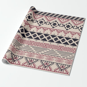 Aztec pattern. Vintage tribal background Wrapping Paper