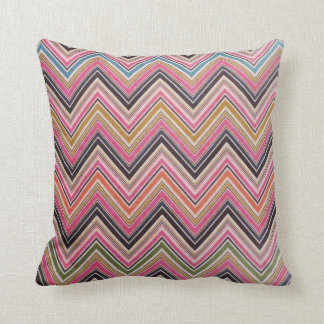Aztec Pink Red Green Chevron Girly Pattern Cushion