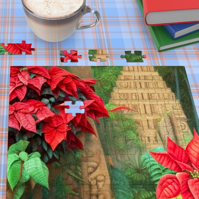 Aztec Poinsettias -1 Jigsaw Puzzle (Creator Uploaded)