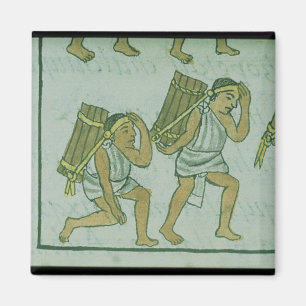 Aztec porters, from the 'Florentine Codex' Magnet