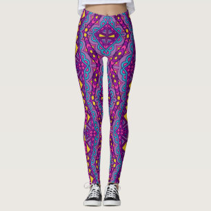 Aztec Purple Pattern Leggings