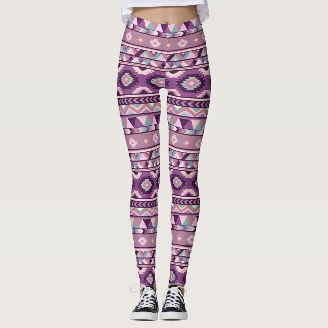 Aztec Purple Women's Leggings (Front)